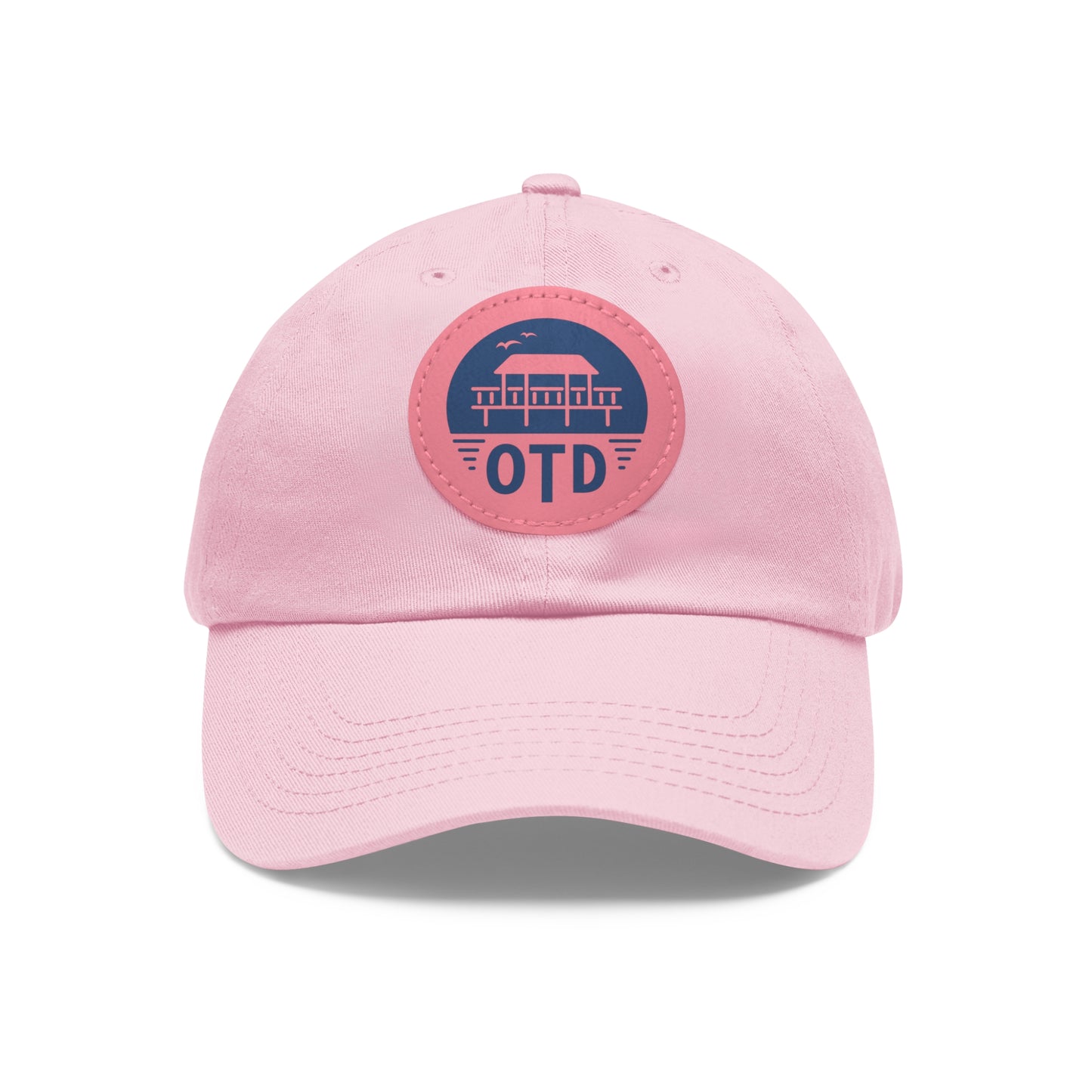 Dad Hat with Leather Patch (Round)