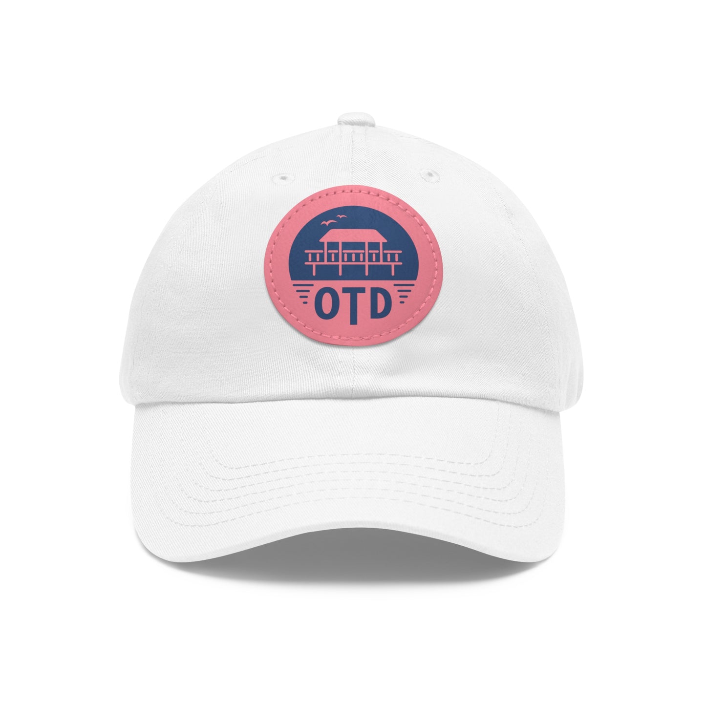 Dad Hat with Leather Patch (Round)